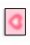 Black Wooden Framed Retro Painting - Pink Heart Abstract Design |   Huhu2575 - Single Table Black Frame - 2