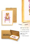 Natural Wood Framed Golden Retriever Dog Painting - Retro Animal Portrait |   Huhu2596 - Single Table Natural Wood Frame - 3