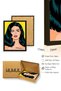 Black Wooden Framed Pop Art Women's Portrait Painting - Yellow Tones |   Huhu1763 - Single Table Black Frame - 3