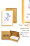 Natural Wood Framed Retro Abstract Painting - Pastel Tones |   Huhu2782 - Single Table Natural Wood Frame - 3