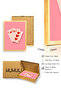 Natural Wood Framed Retro Card Patterned Painting - Heart Themed Decorative |   Huhu2530 - Single Table Natural Wood Frame - 3