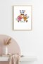 Natural Wood Framed Retro Painting - Love Themed Wall Painting with Hearts |   Huhu2286 - Single Table Natural Wood Frame