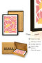 Black Wooden Framed Retro Painting - Abstract Floral Pattern in Pink Tones |   Huhu2650 - Single Table Black Frame - 3