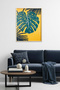 Natural Wood Framed Leaf Pattern Painting - Tropical Green |   Huhu1902