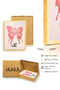 Natural Wood Framed Retro Butterfly Wing Painting - Pink Punk Theme |   Huhu2439 - Single Table Natural Wood Frame - 3