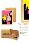 Natural Wood Framed Cartoon Patterned Painting - Yellow and Pink Tones |   Huhu1935 - Single Table Natural Wood Frame - 3