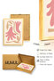 Natural Wood Framed Retro Floral Painting - Boho Floral Pattern Pastel Tones |   Huhu2273 - Single Table Natural Wood Frame - 3