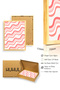 Natural Wood Framed Retro Painting - Pastel with Wavy Geometric Pattern |   Huhu2496 - 3