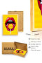 Natural Wooden Framed Pop Art Lip Pattern Painting - Red Yellow |   Huhu1914 - Single Table Natural Wood Frame - 3