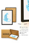 Black Wooden Framed Retro Cat Painting - Abstract Patterned Animal |   Huhu2700 - Single Table Black Frame - 3