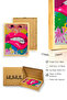 Natural Wood Framed Pop Art Pink Lips Painting - Vibrant Shades |   Huhu1814 - Single Table Natural Wood Frame - 3