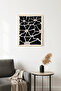 Natural Wood Framed Retro Abstract Painting - Organic Pattern |   Huhu2216 - Single Table Natural Wood Frame