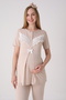 Guipure Detailed Maternity-Pregnancy Pajama Set with Dressing Gown, 3-Piece Set - 4