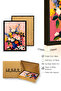 Natural Wood Framed Floral Pattern Painting - Vibrant Spring Tones |   Huhu1764 - 3