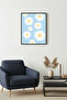 Black Wood Framed Retro Painting - Yellow Daisy Floral Wall Decor |   Huhu2620 - Single Table Black Frame