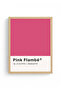 Natural Wood Framed Retro Painting - Minimal Pink Decorative Painting |   Huhu2456 - Single Table Natural Wood Frame - 2