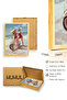 Natural Wood Framed Retro Style Painting - Summer and Bohemian Patterns |   Huhu2504 - Single Table Natural Wood Frame - 3