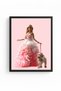 Black Wooden Framed Retro Painting - Pink Vintage Style |   Huhu2649 - Single Table Black Frame - 2