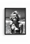 Black Wooden Framed Minimal Patterned Painting - Photographic |   Huhu1840 - Single Table Black Frame - 2