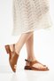 Women's Gold Buckle Flip-Flop Casual Sandals - 3