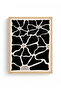 Natural Wood Framed Retro Abstract Painting - Organic Pattern |   Huhu2216 - Single Table Natural Wood Frame - 2