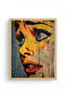 Natural Wood Framed Graphic Patterned Painting - Vibrant Tones |   Huhu1756 - 2