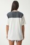 Contrast Scarf Detailed Knitted T-Shirt Lcr0120 White - 4
