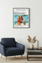 Black Wooden Framed Retro Painting - Summer Beach Fashion Mannequin |   Huhu2096 - Single Table Black Frame