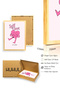 Natural Wood Framed Retro Self Love Painting - Pink Tones |   Huhu2251 - Single Table Natural Wood Frame - 3