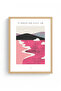 Natural Wood Framed Retro Abstract Painting - Pastel Coastal Scenery |   Huhu2369 - Single Table Natural Wood Frame - 2