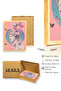 Natural Wood Framed Dream Themed Artistic Painting - Pink Tones |   Huhu1782 - Single Table Natural Wood Frame - 3