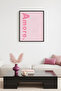 Black Wooden Framed Retro Painting - Amore Paw Prints Pastel Tones |   Huhu2674 - Single Table Black Frame