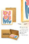 Natural Wood Framed Retro Floral Art Print - Boho Pastel Tones |   Huhu2491 - Single Table Natural Wood Frame - 3