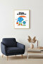Natural Wood Framed World Conservation Themed Retro Painting - Environmentally Friendly |   Huhu2354 - Single Table Natural Wood Frame