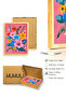 Natural Wood Framed Floral Pattern Painting - Tropical Tones |   Huhu1968 - Single Panel Natural Wood Frame - 3