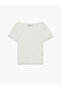 Viscose Blend Short Sleeve Wrinkled Boat Neck T-Shirt - 3