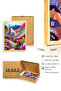 Natural Wood Framed Abstract Landscape Painting - Vibrant Colors |   Huhu2015 - Single Table Natural Wood Frame - 3
