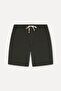 Men's Black Straight Fit Tie-Waist Shorts