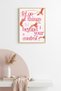 Natural Wood Framed Retro Painting - Inspired Boho Quote Sign - Pink |   Huhu2494 - Single Table Natural Wood Frame