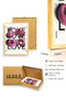 Natural Wood Framed Abstract Calligraphic Patterned Painting - Pink Tones |   Huhu1804 - 3