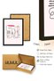 Black Wooden Framed Abstract Line Art Women's Portrait Painting - Pink Tones |   Huhu2087 - Single Table Black Frame - 3