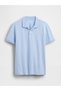 Men's Light Blue Logo Piqué Polo Neck T-Shirt - 2