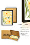 Black Wooden Framed Retro Floral Painting - Golden Yellow Botanical Pattern |   Huhu2656 - Single Table Black Frame - 3