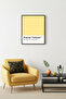 Black Wood Framed Retro Abstract Painting - Pastel Yellow Tones |   Huhu2064 - Single Table Black Frame