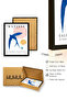 Black Wooden Framed Retro Bird Painting - Abstract Geometric Pattern Print |   Huhu2538 - Single Table Black Frame - 3