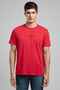 Oswald Men's Regular Fit 100% Cotton Printed Crew Neck T-Shirt Red - 2