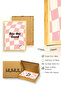 Natural Wood Framed Retro Typography Painting - Pink Checkered with Positive Message |   Huhu2063 - Single Table Natural Wood Frame - 3