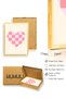 Natural Wood Framed Heart-Shaped Retro Painting - Pink Checkered Heart Design |   Huhu2685 - Single Table Natural Wood Frame - 3