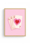 Natural Wood Framed Retro Playing Card Painting - Heart Pattern |   Huhu2853 - Single Table Natural Wood Frame - 2