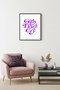 Black Wooden Framed Retro Pop Art Painting - Girls Don'T Cry Purple |   Huhu2831 - Single Table Black Frame